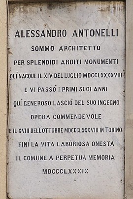 Casa natale dell'Antonelli - targa commemorativa